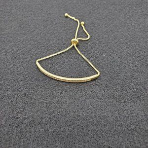 Gold plated and Cubic Zirconia Geometric Dainty Adjustable Bracelet